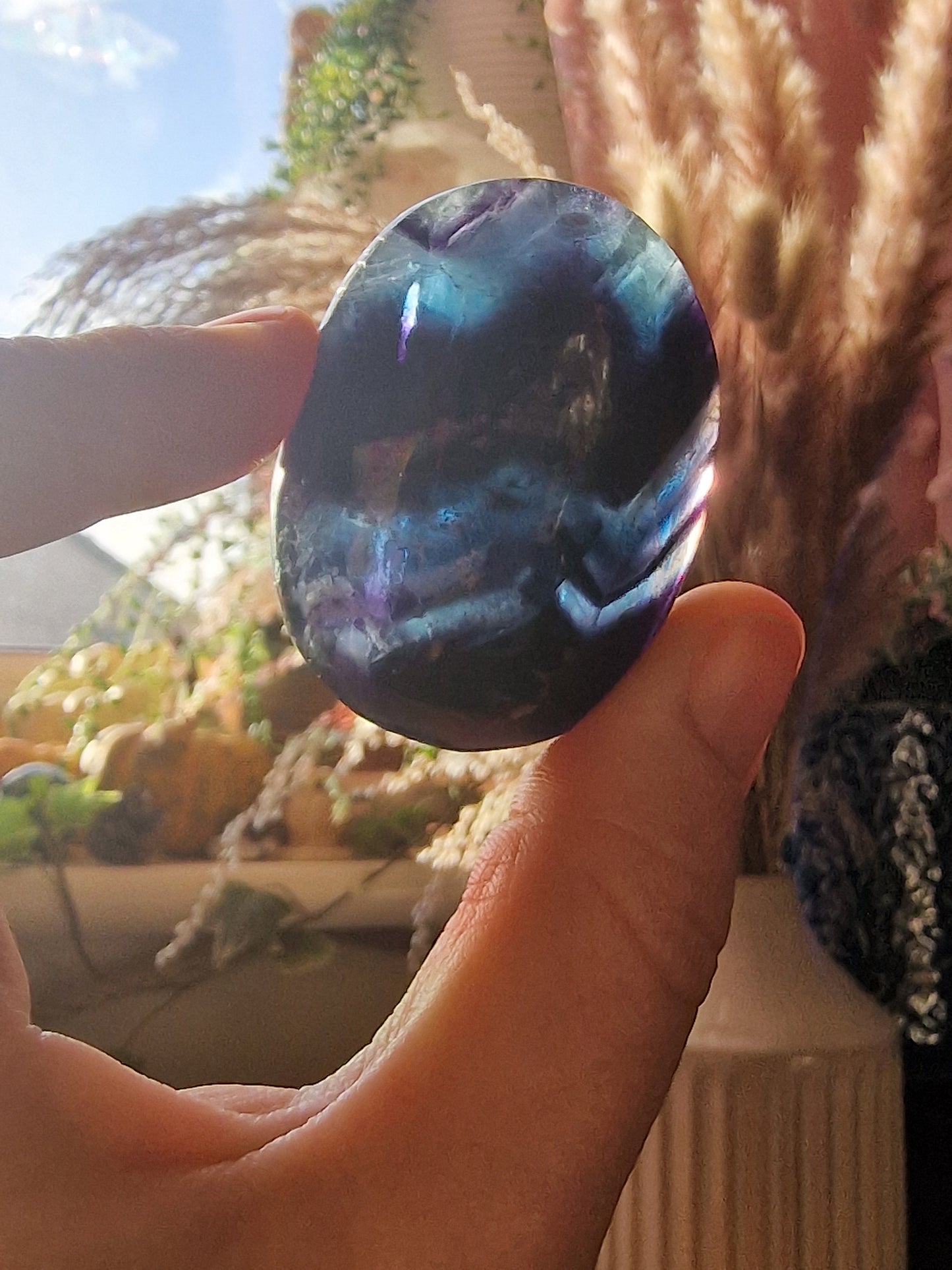 Black Rose Fluorite ~ Palms & Hearts