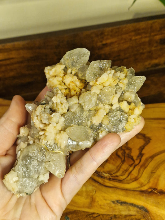Quartz on Dogtooth Calcite