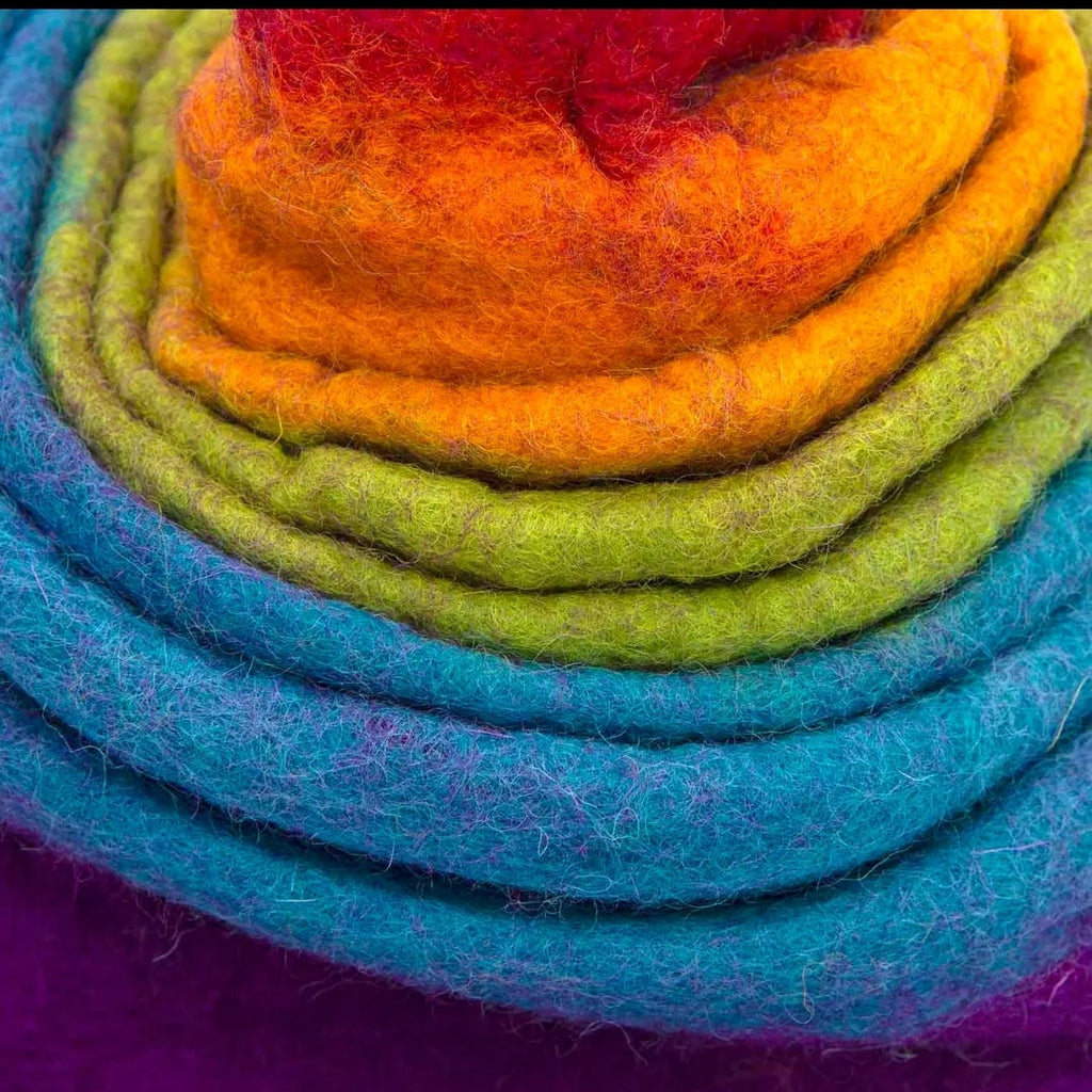 Collapsible Rainbow Witch Felt Hat