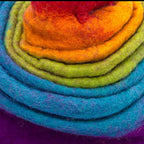 Collapsible Rainbow Witch Felt Hat
