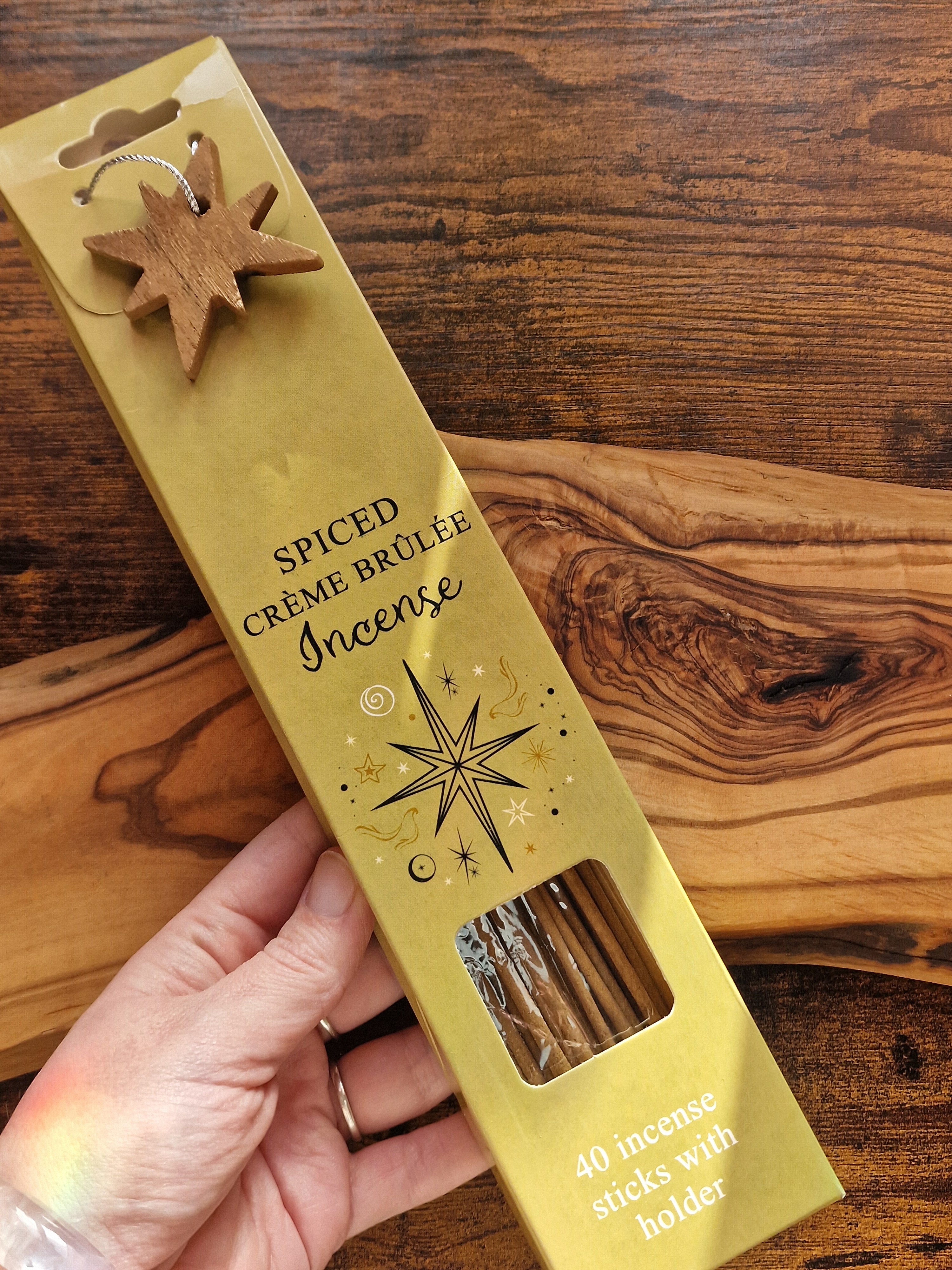 Starry Night Incense Gift Set ~ 40 Sticks & Wooden Star Holder