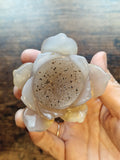Druzy Agate Flower Carvings