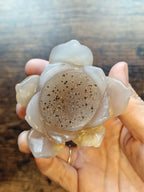 Druzy Agate Flower Carvings