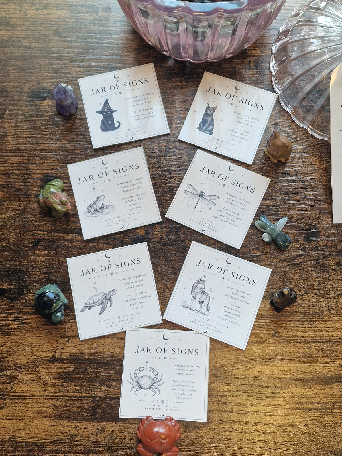 Jar of Signs • Mystery Crystal Carving & Message