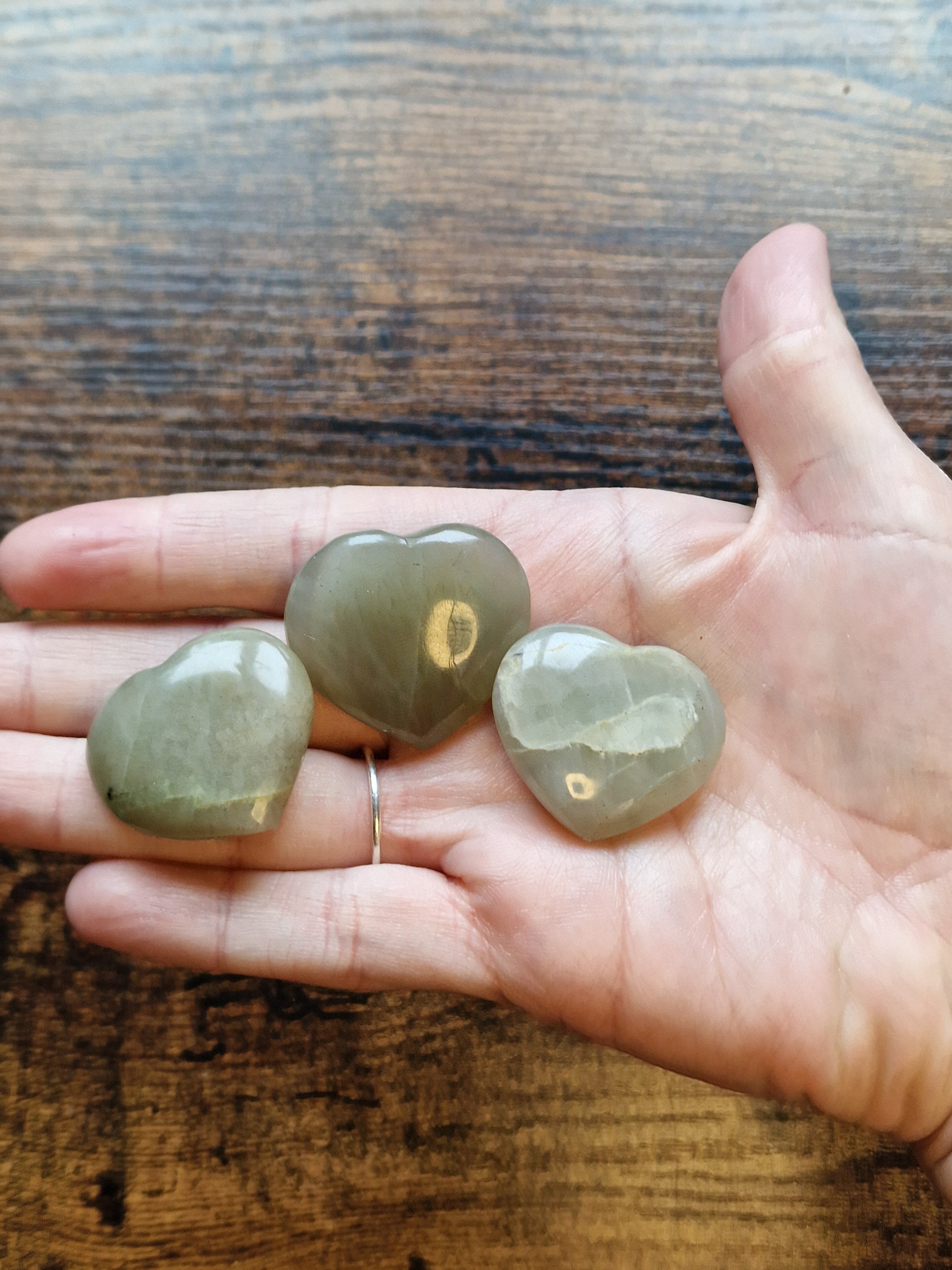 Green Moonstone Pocket Heart