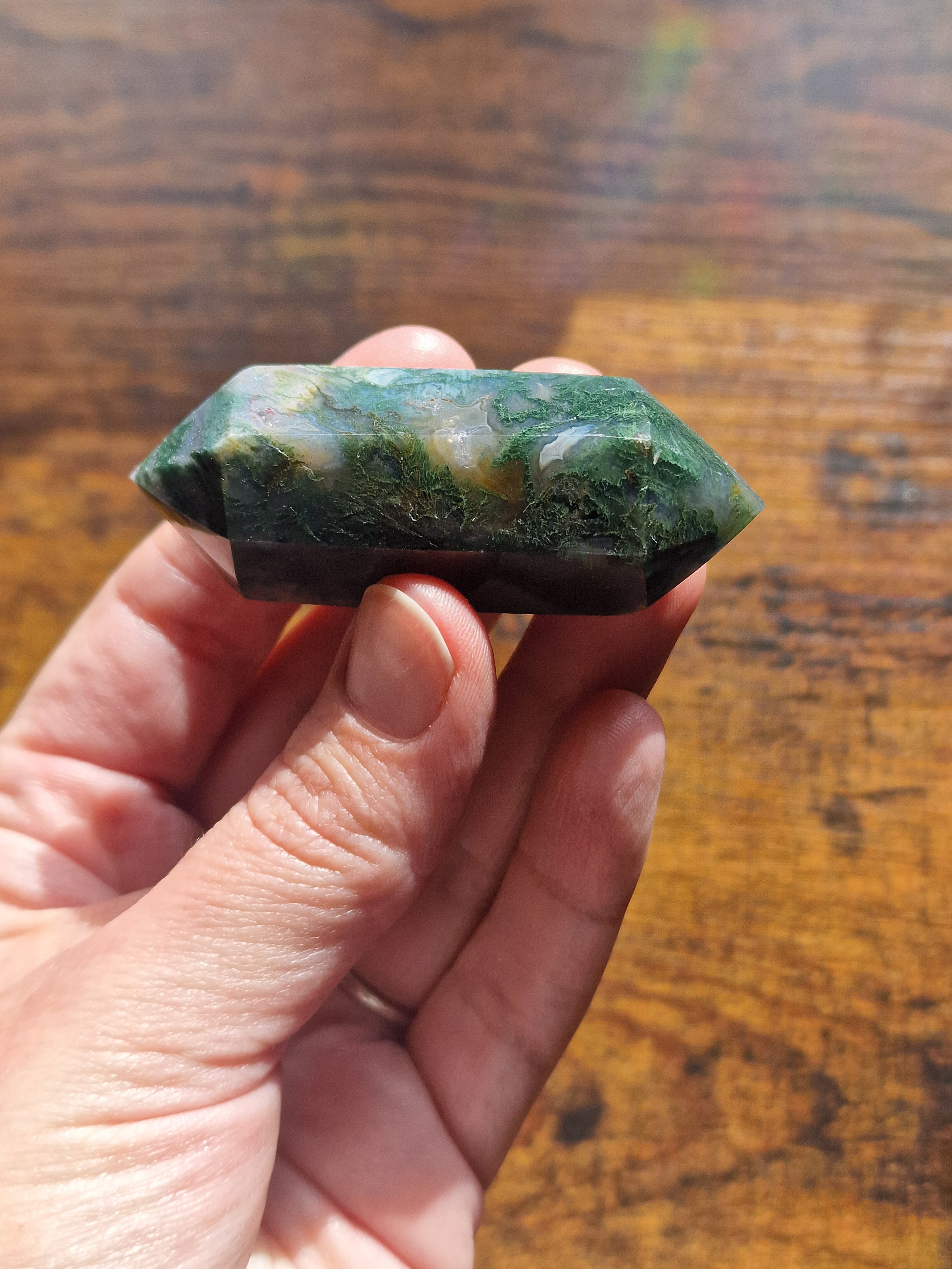 Moss Agate Double Terminated Point