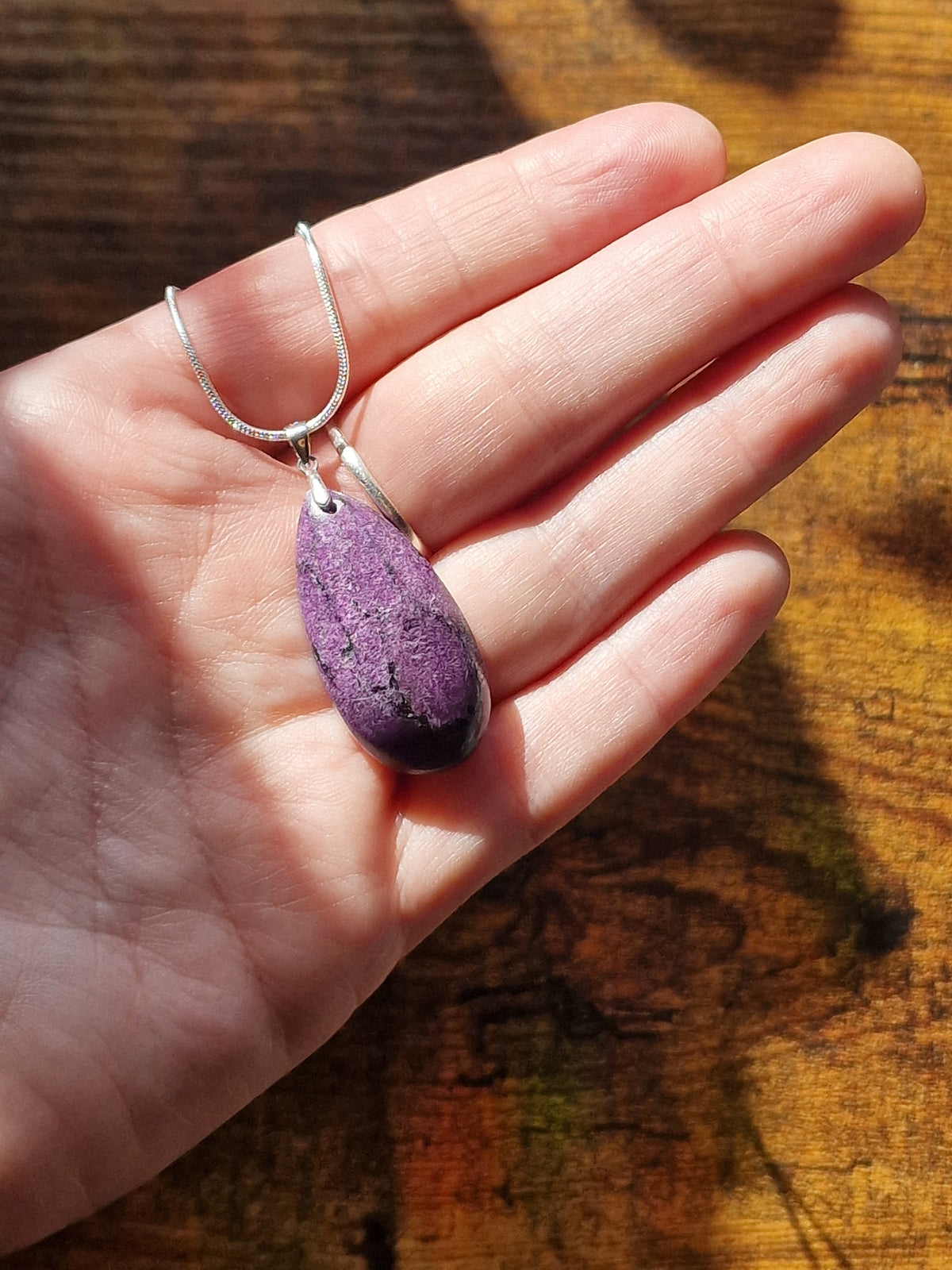 Atlantisite Teardrop Sterling Silver Necklace