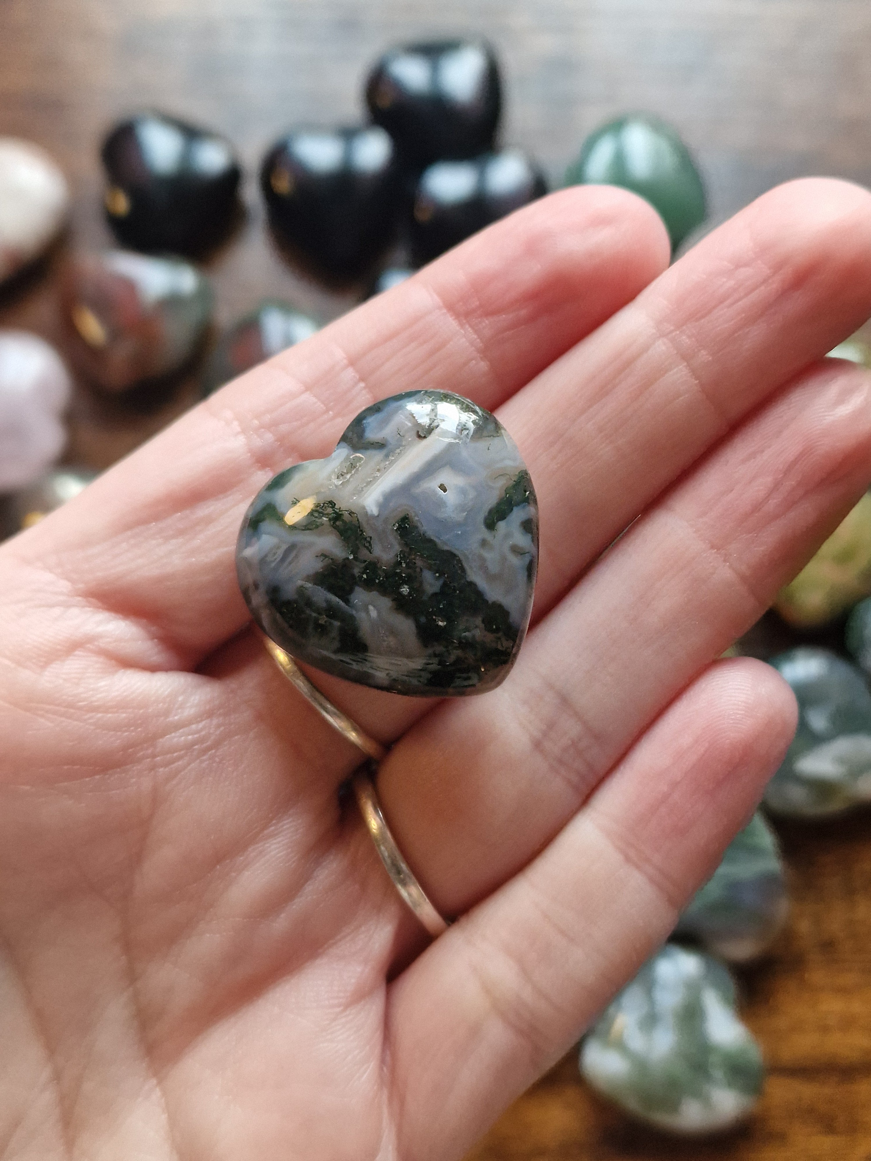 Small Crystal Heart Carvings