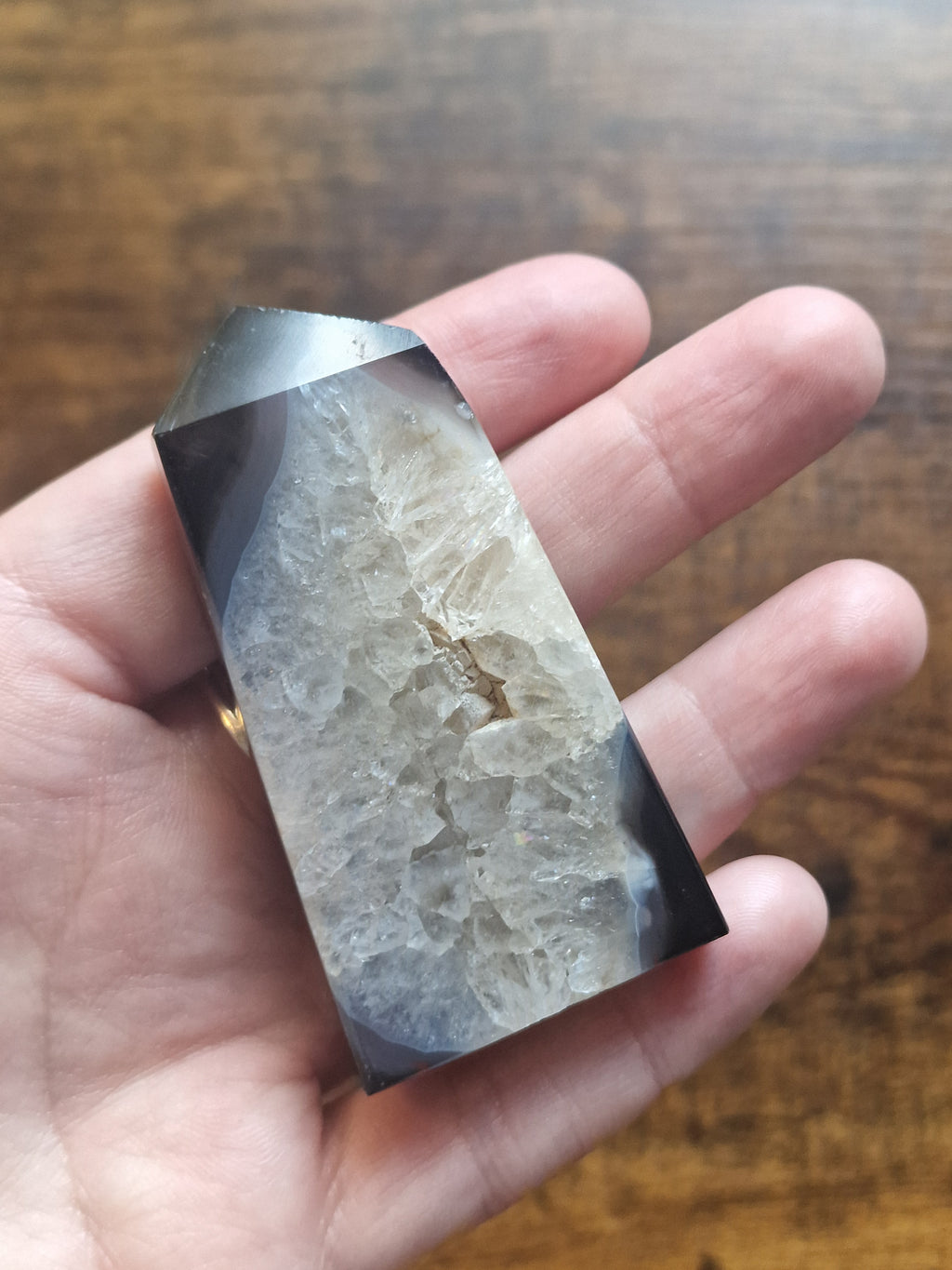 Black Onyx Druzy Obelisk Tower