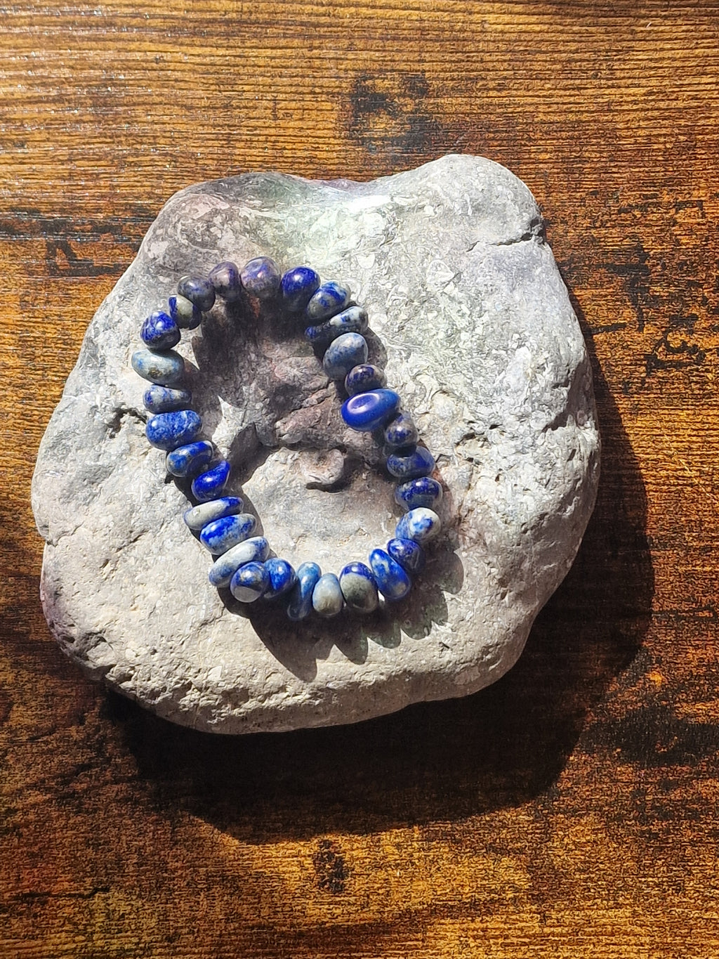 Lapis Lazuli Pebble Bracelet ~ 8mm