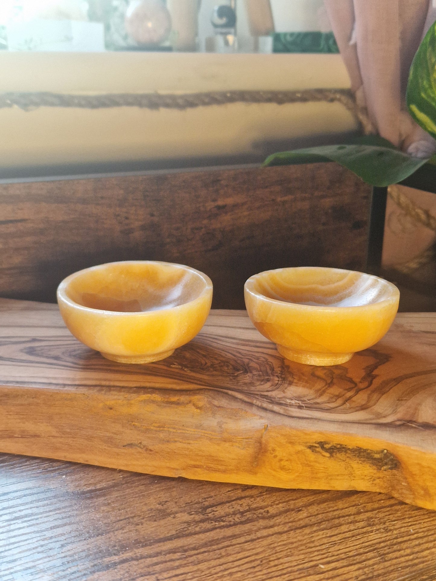 Orange Calcite Bowls
