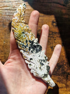 Ocean Jasper Feather Carving
