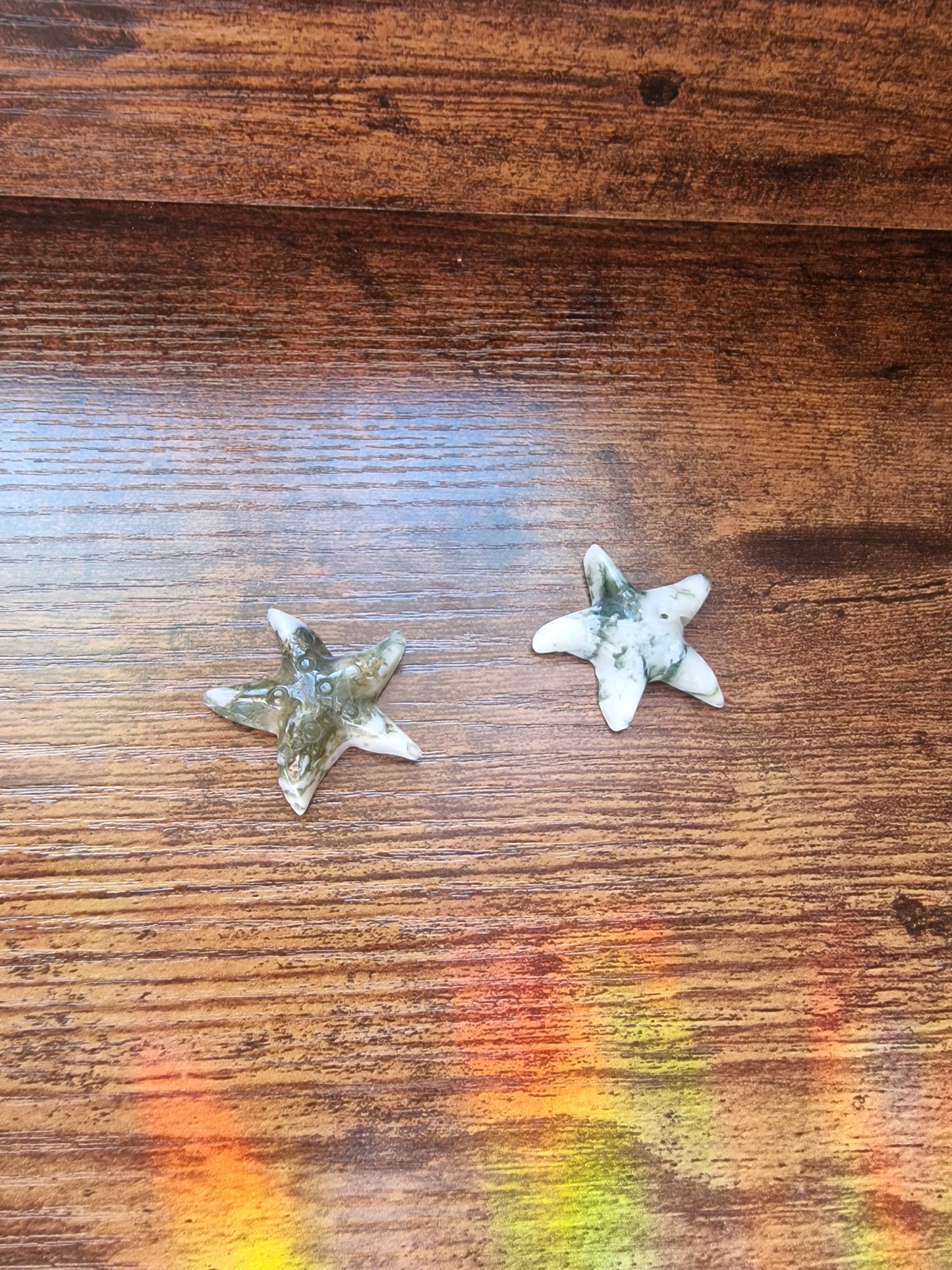 Moss Agate Starfish (~3cm)