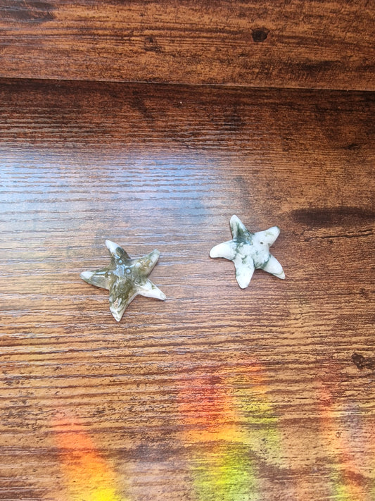 Moss Agate Starfish (~3cm)