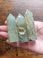Prehnite with Black Tourmaline Crystal Point