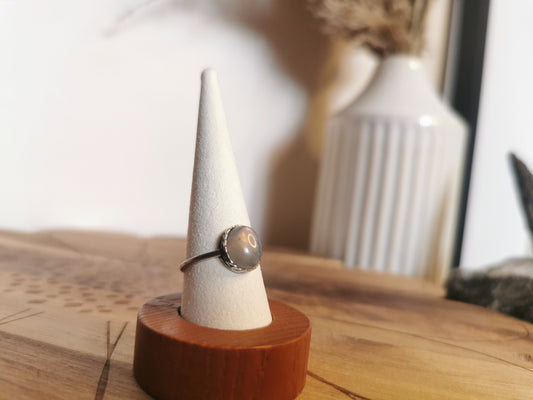 Labradorite Adjustable Ring Silver-Plated