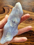 Blue Lace Agate Flower & Butterfly Carving