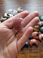 Small Crystal Moon Carvings