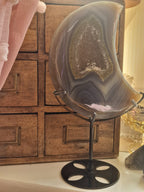 Druzy Agate Moon with Stand ~ Moon A