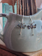 Abalone Shell Dragonfly Earrings