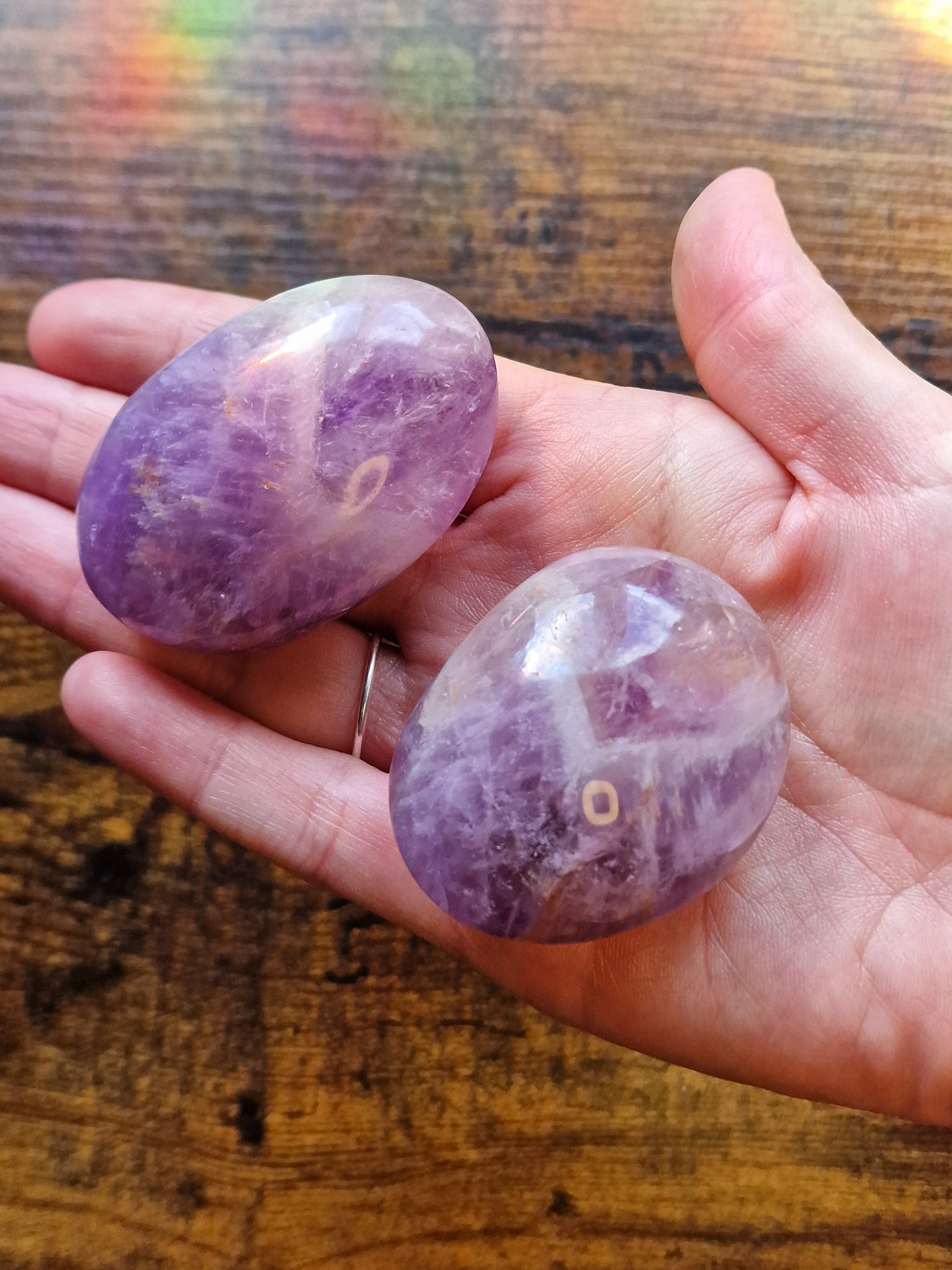 Chevron Amethyst Palmstone