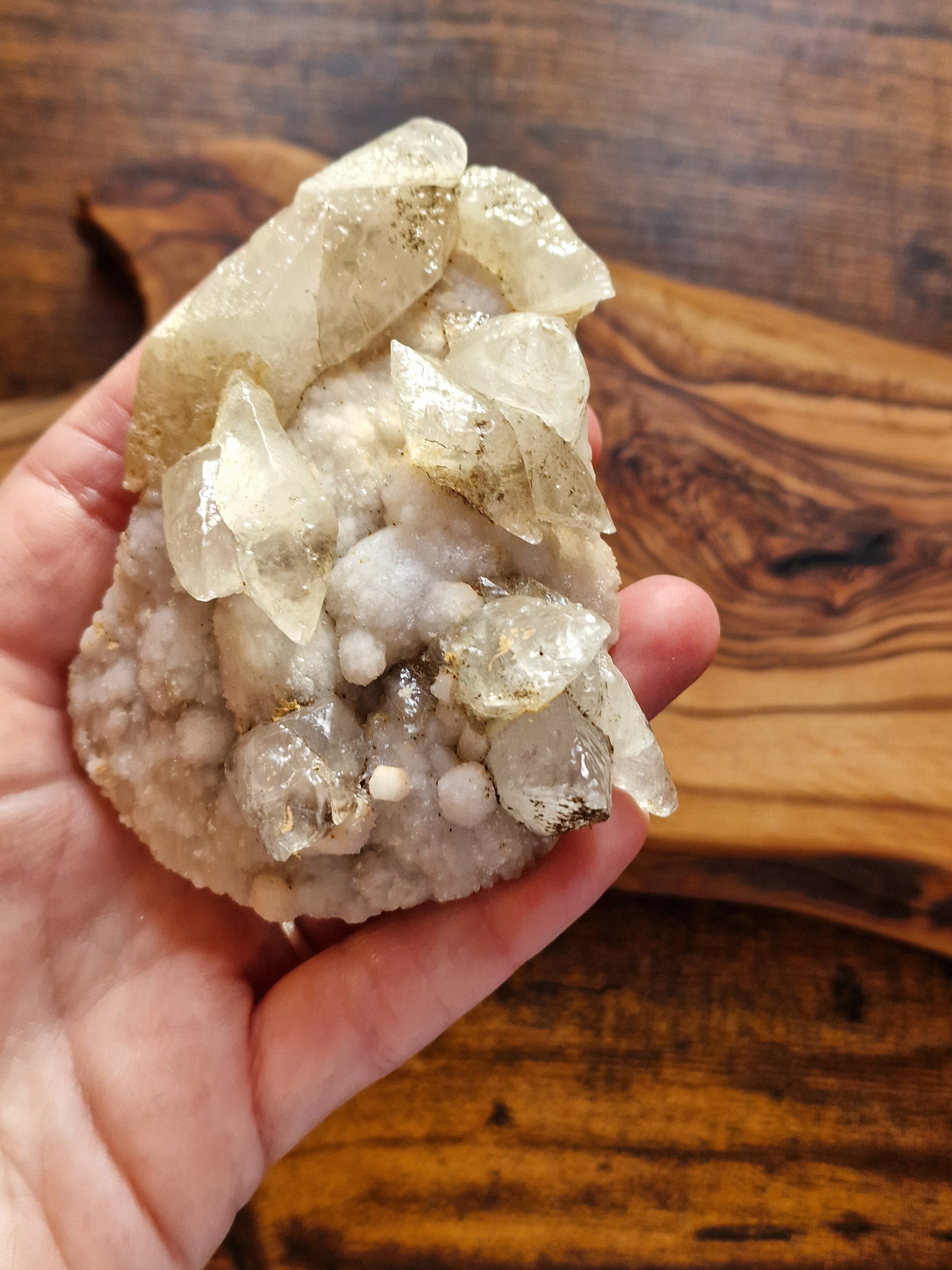Quartz on Dogtooth Calcite