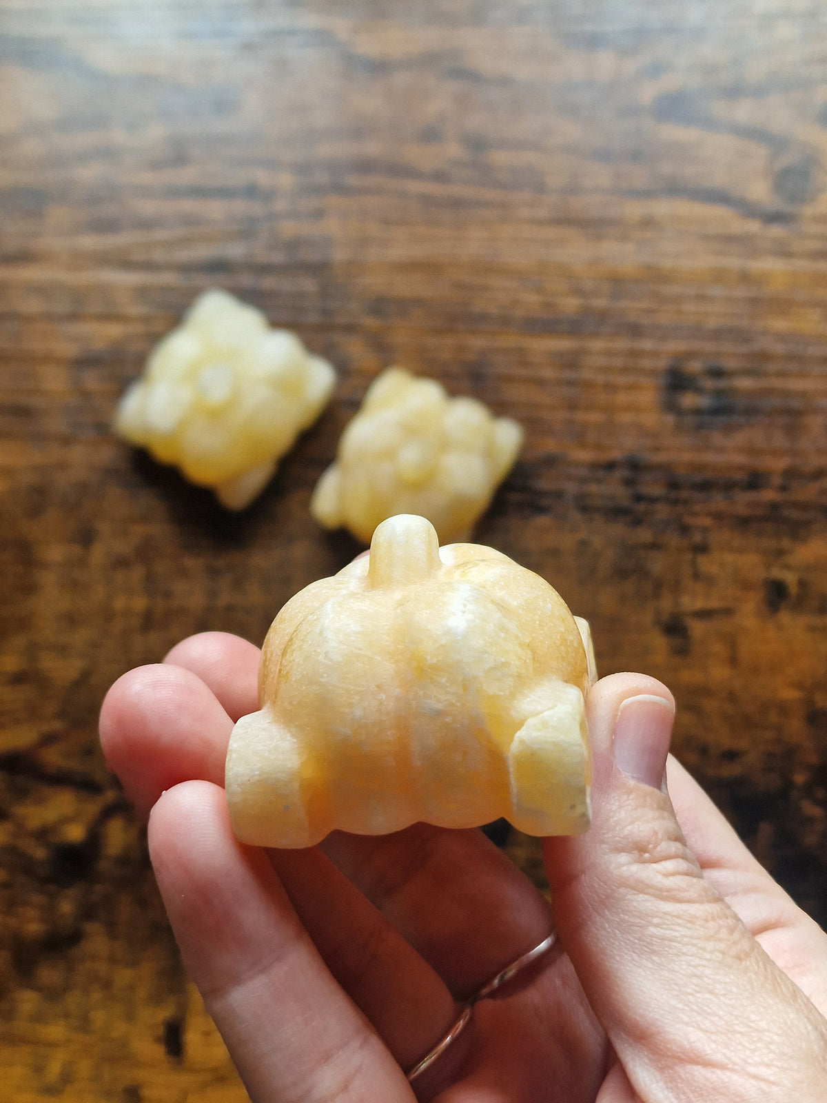 Orange Calcite Pumpkin Carriage Carvings •Intuitively Chosen