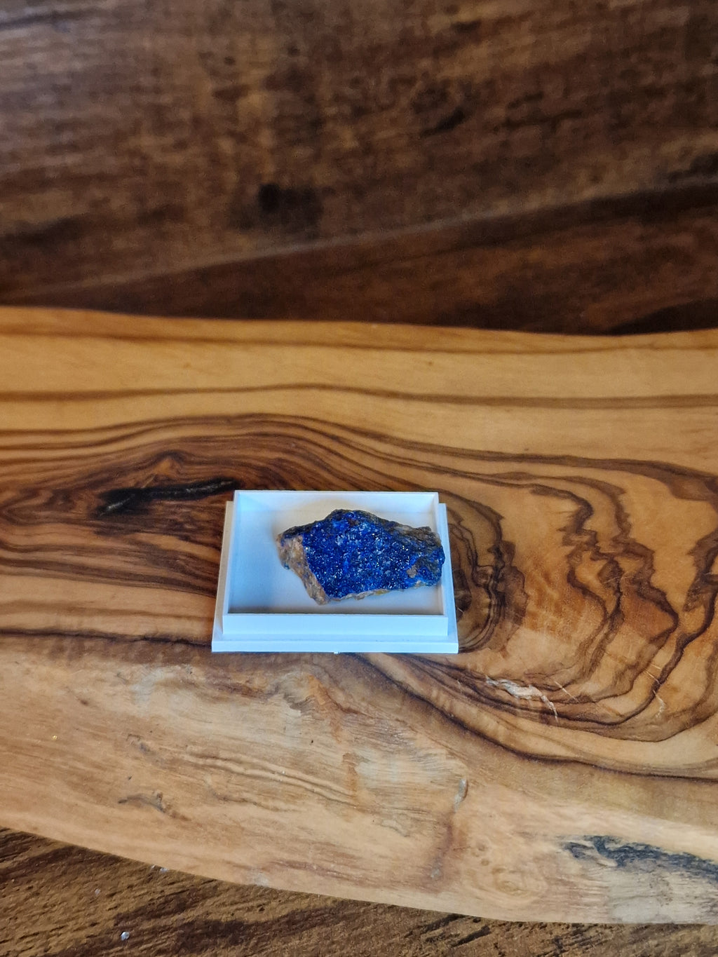 Azurite Crystal in Display Case