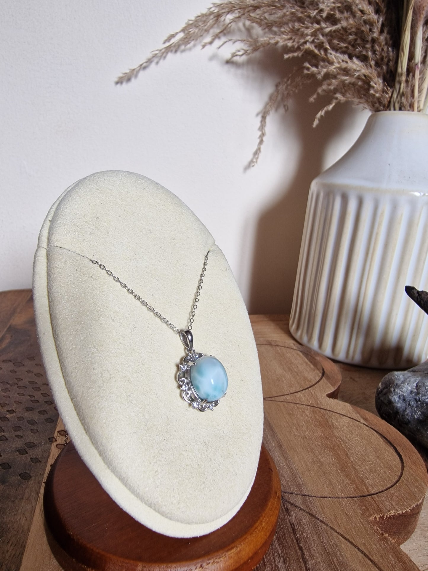 Larimar Ocean Bloom Pendant (925 Silver)🌊