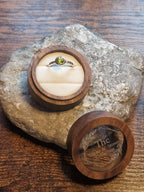 Lexi Round Peridot Facet Ring Size P