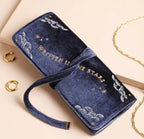 Embroidered Velvet Jewellery Roll
