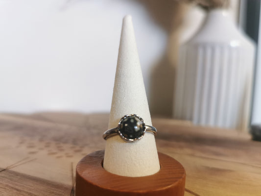 Ocean Jasper Adjustable Ring 925 Sterling Silver