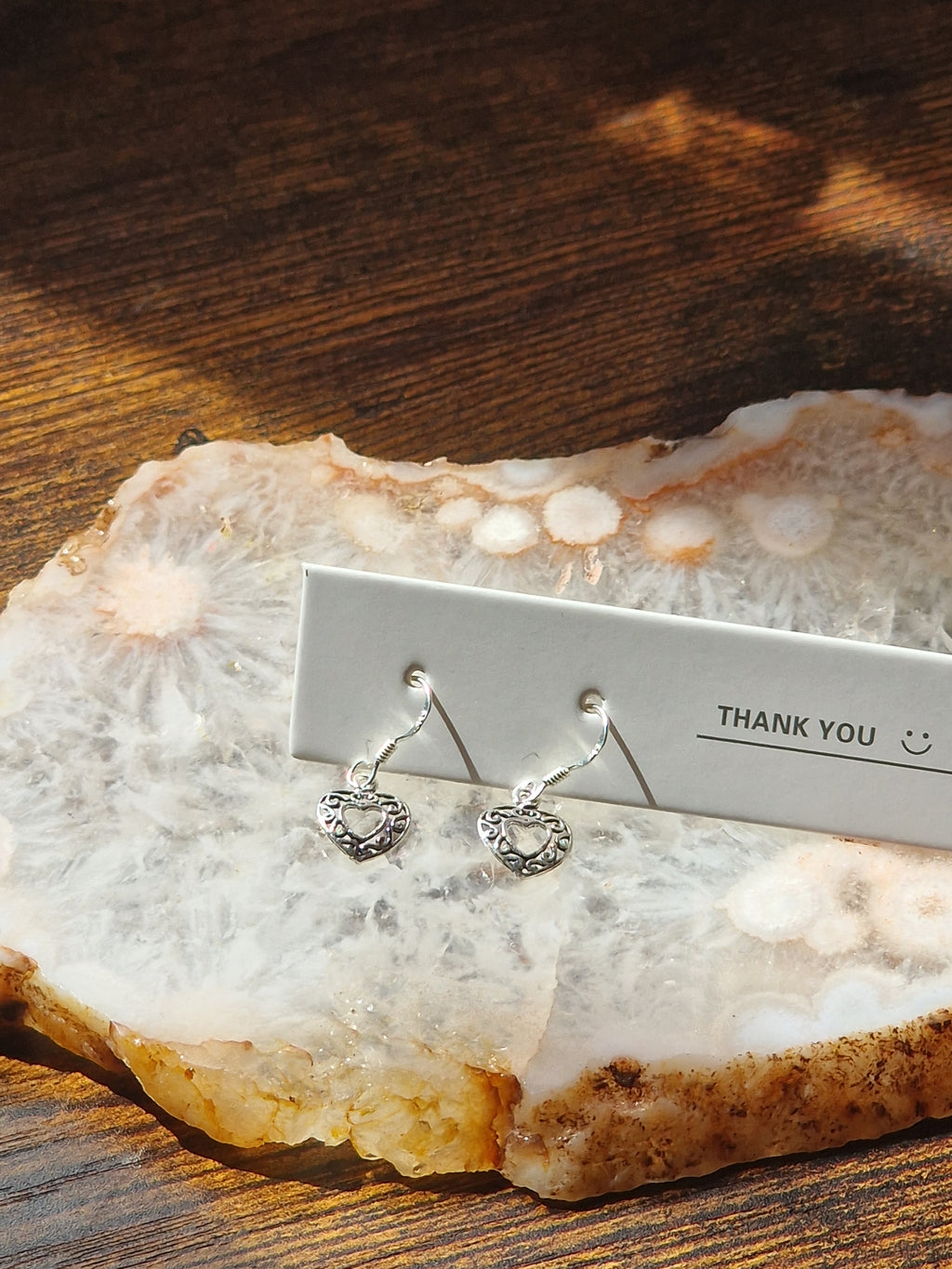 925 Silver Filigree Heart Earrings