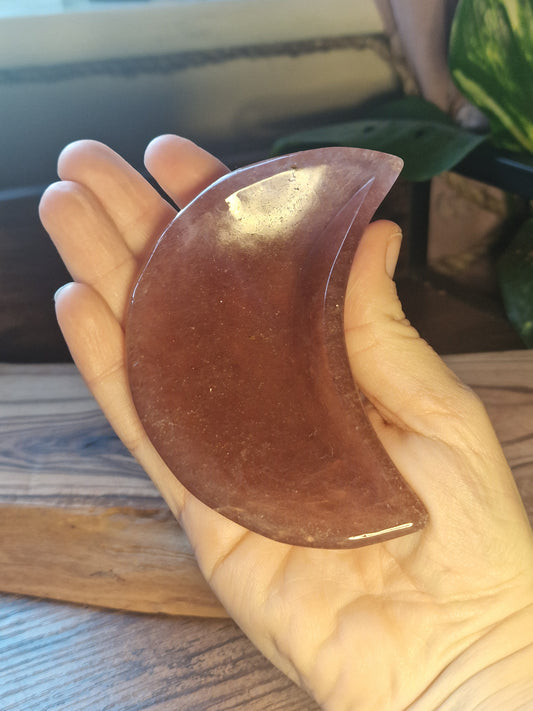 Strawberry Quartz Moon Dish