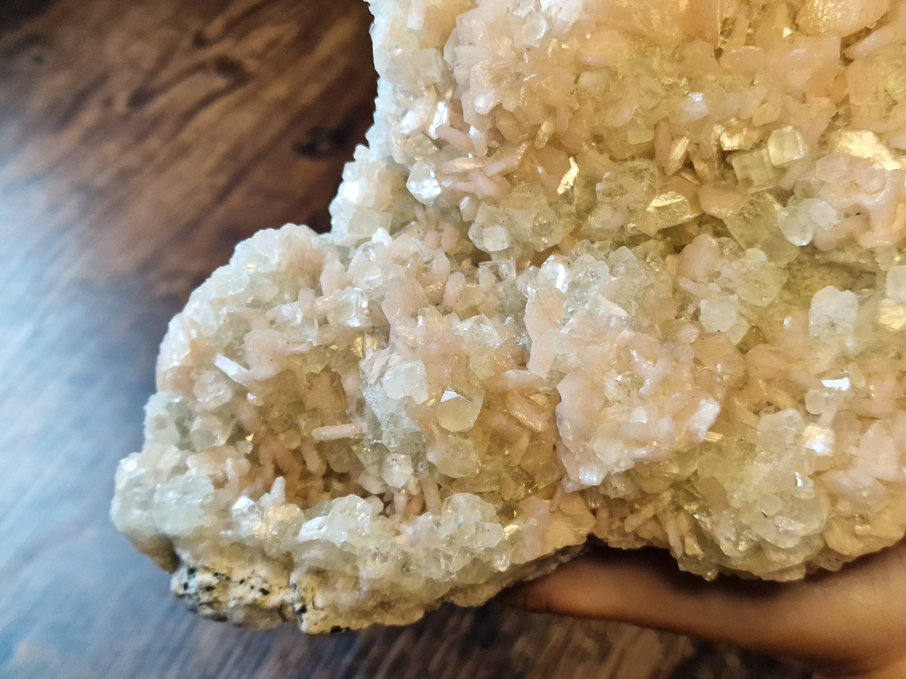 Peach Stilbite & Apophyllite Statement Mineral Specimen
