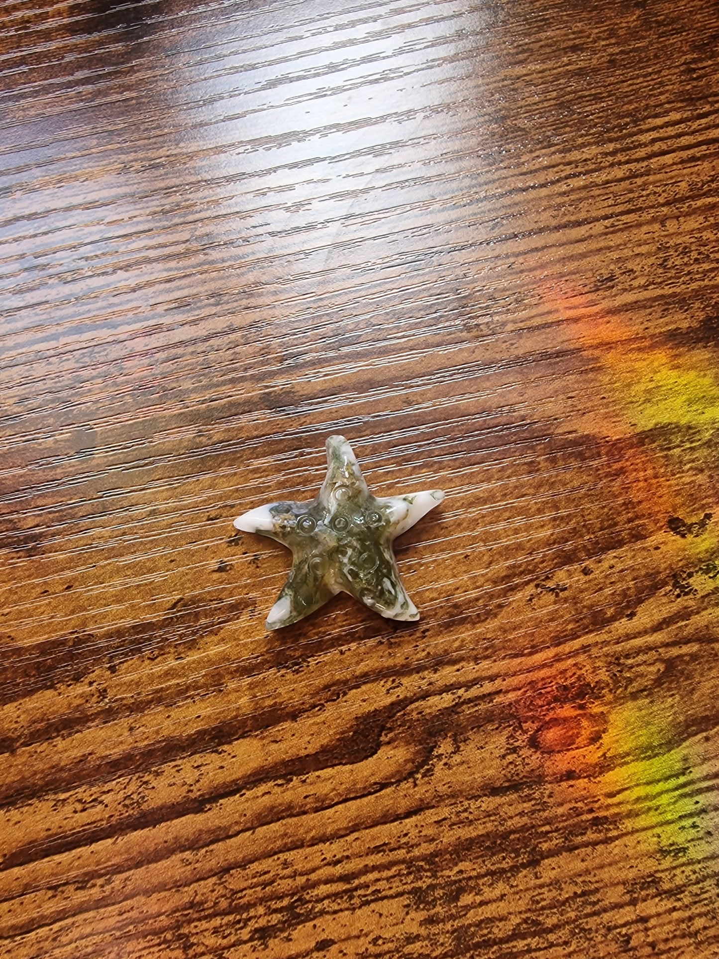 Moss Agate Starfish (~3cm)