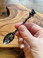 Crystal Altar Spoons ~ Dark Silver