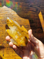 Golden Healer Flame Carving with Stand