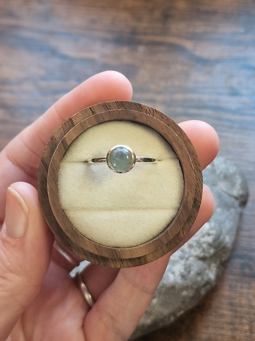 Bridget Simple Round Labradorite Ring