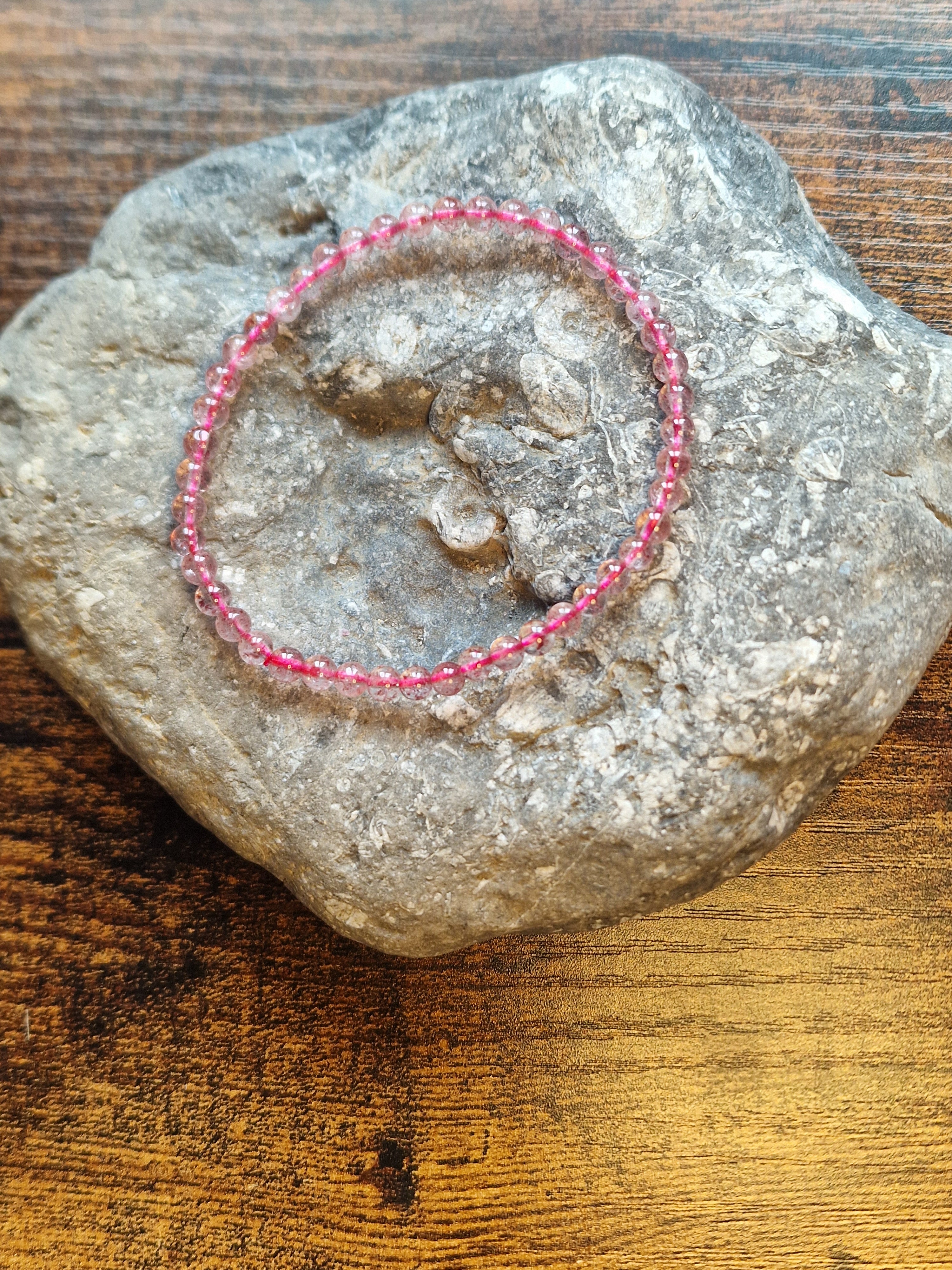 Strawberry Quartz Bracelet ~ 4mm