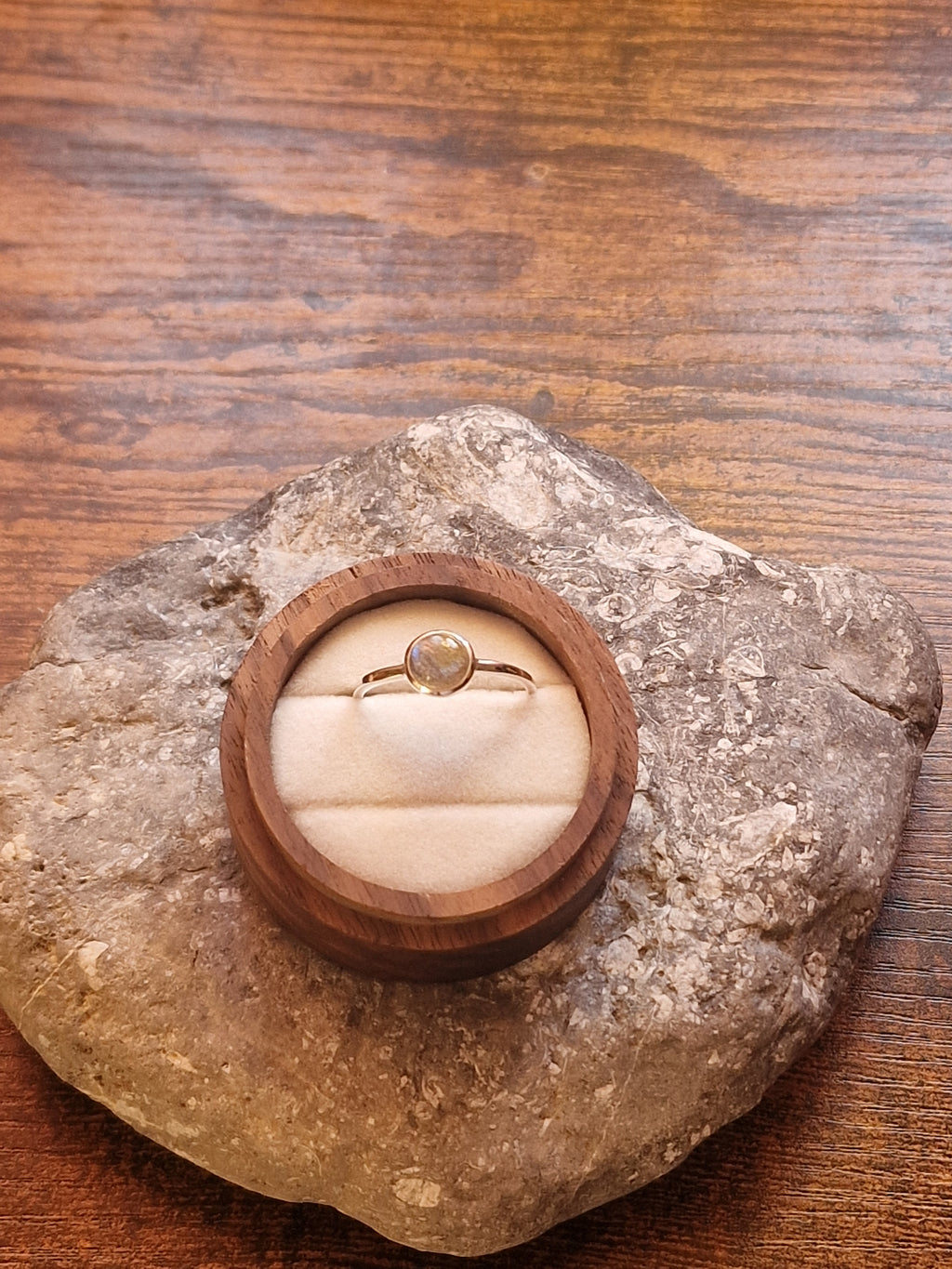 Bridget Simple Round Labradorite Ring