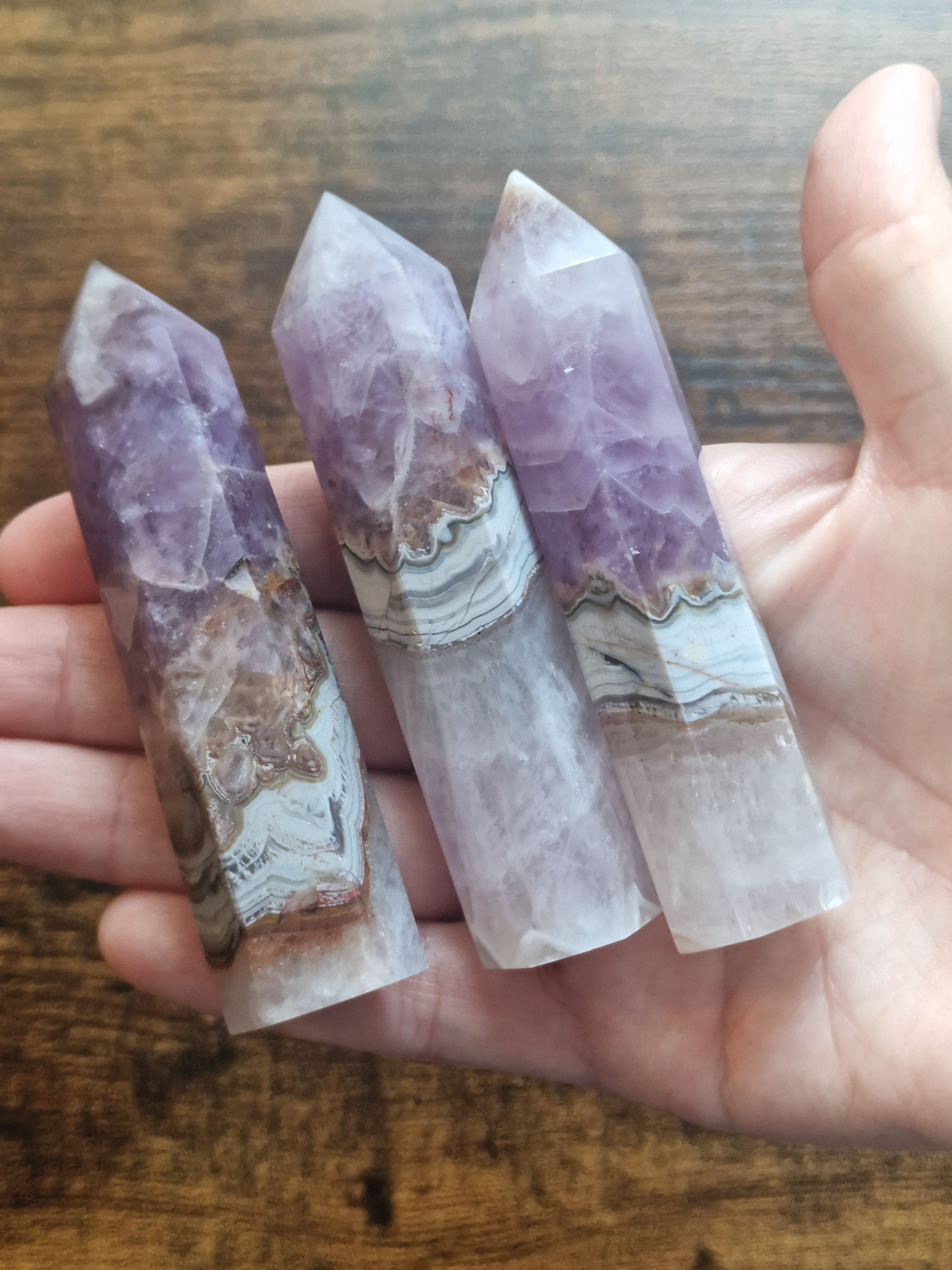 Amethyst & Lace Agate Tower