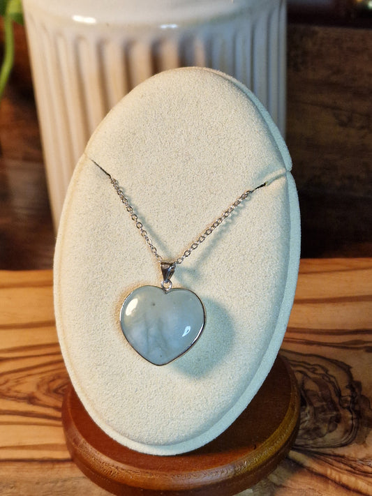 Aquamarine Heart Pendant – 925 Sterling Silver🌊