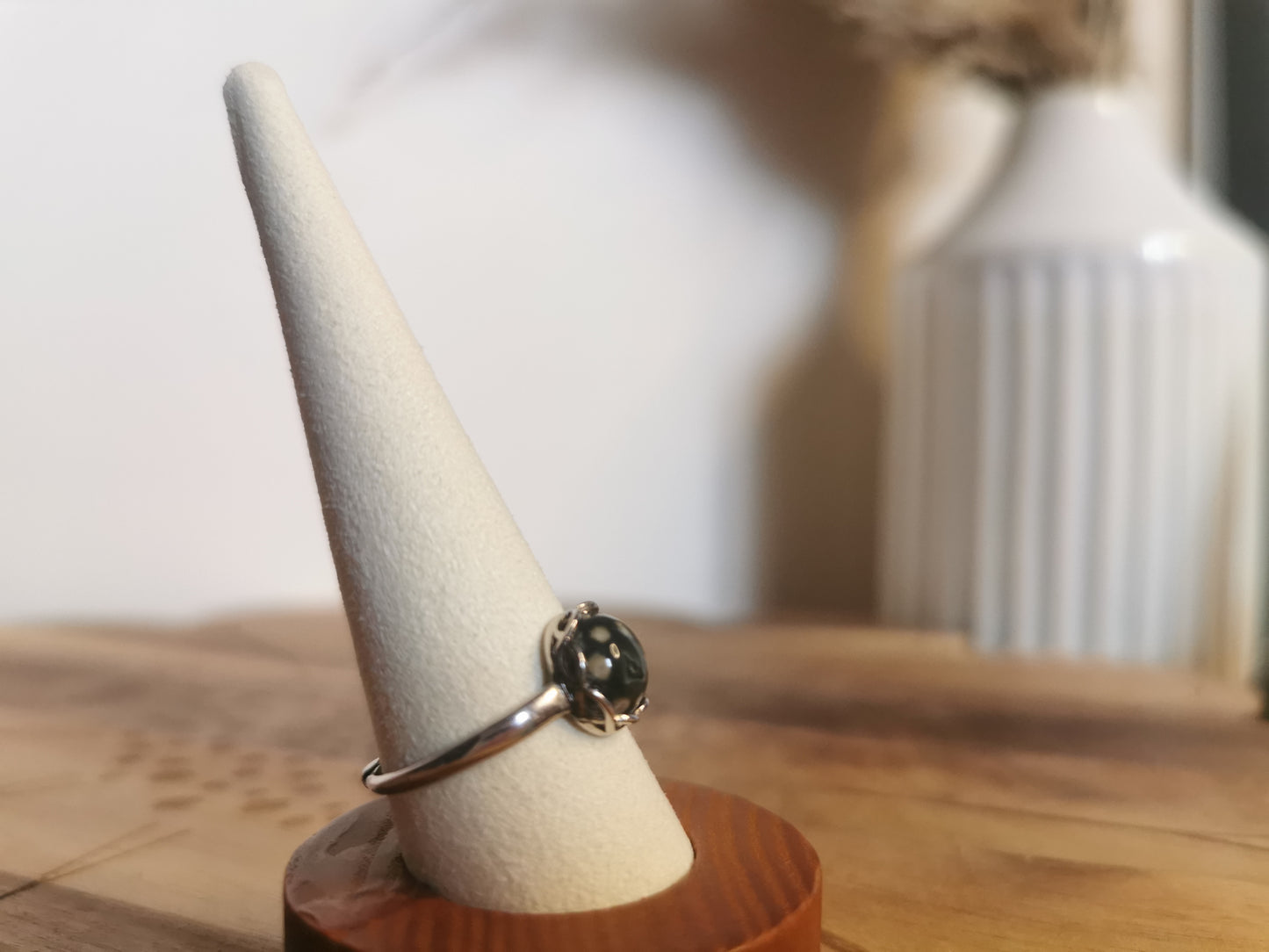 Ocean Jasper Adjustable Ring 925 Sterling Silver