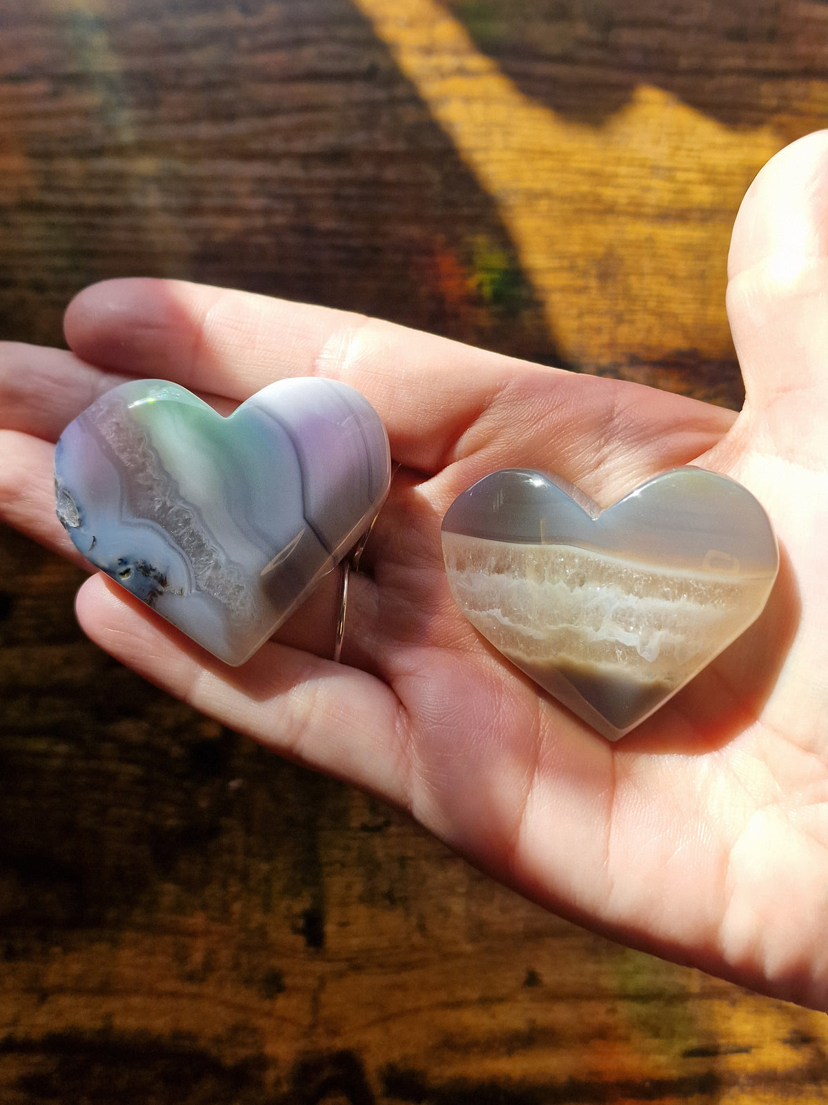 Blue Banded Agate Crystal Hearts | Pick Your Own