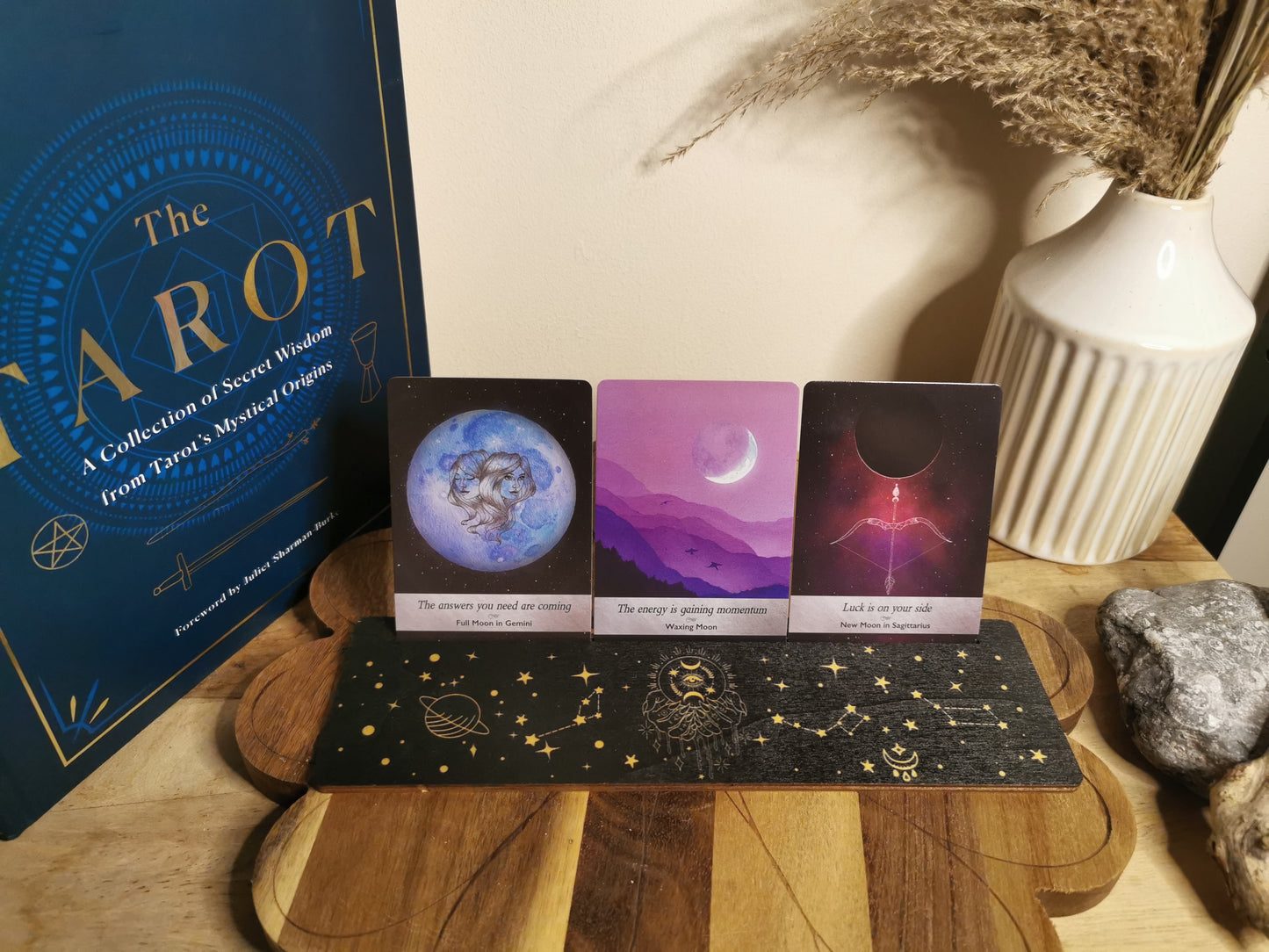Celestial Wooden Tarot Display Stands
