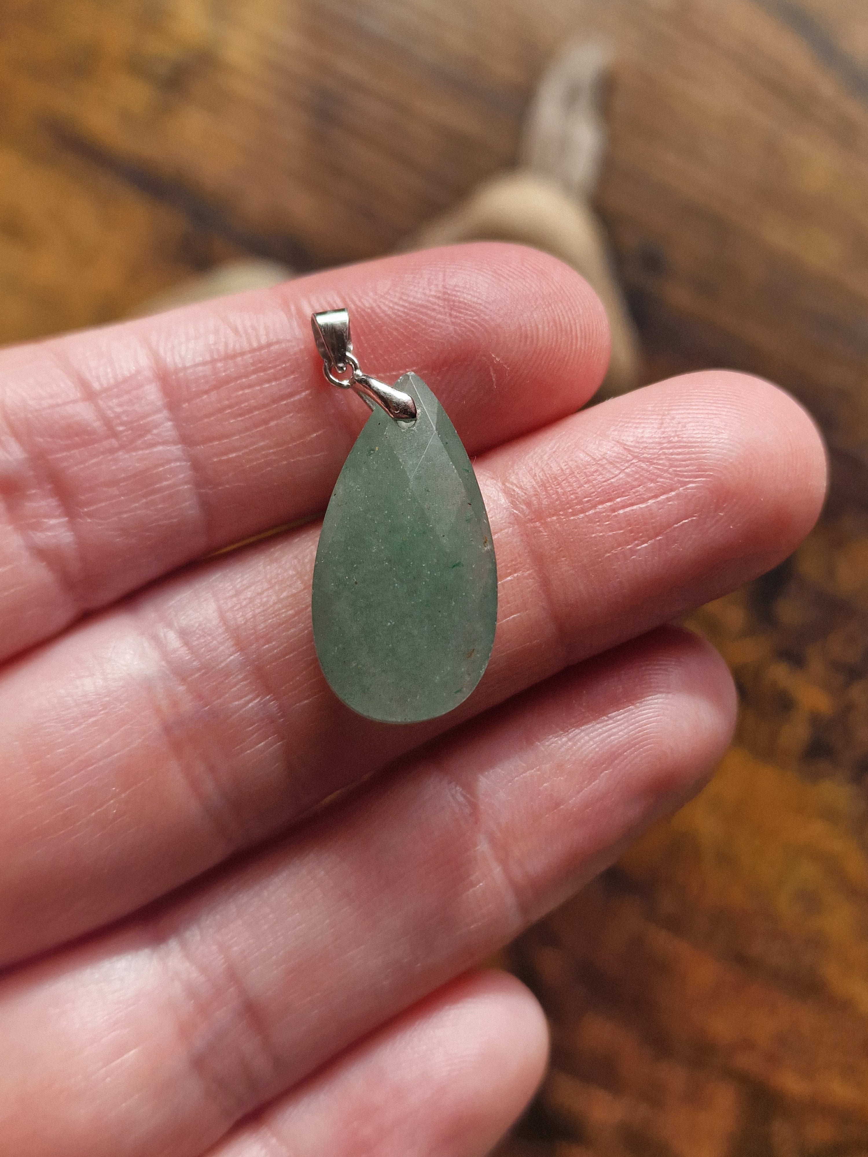 Faceted Teardrop, 925 Silver Pendants with Chain