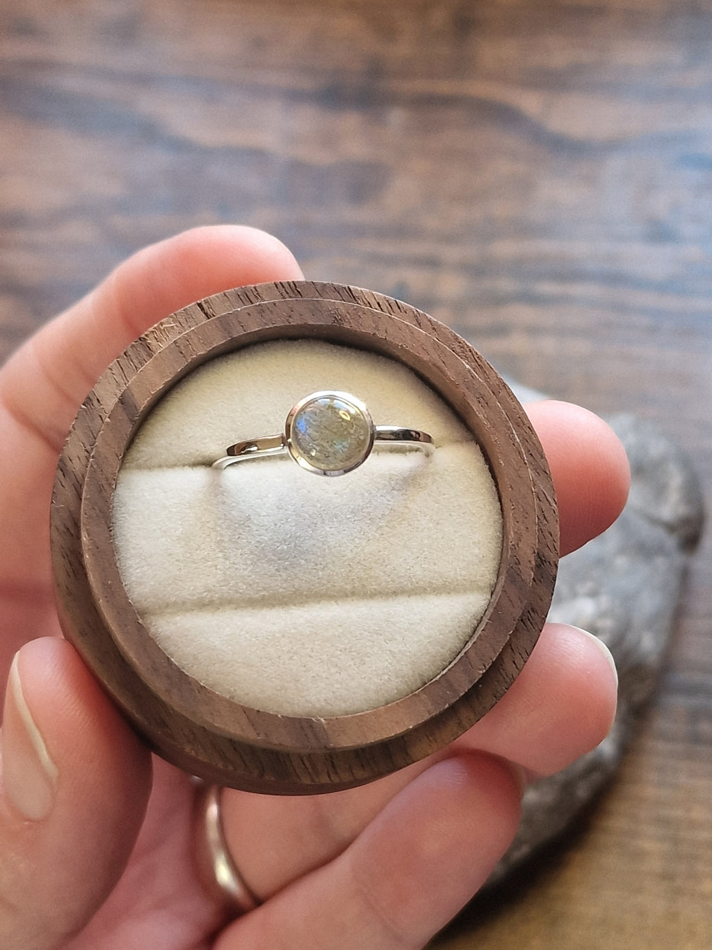 Bridget Simple Round Labradorite Ring