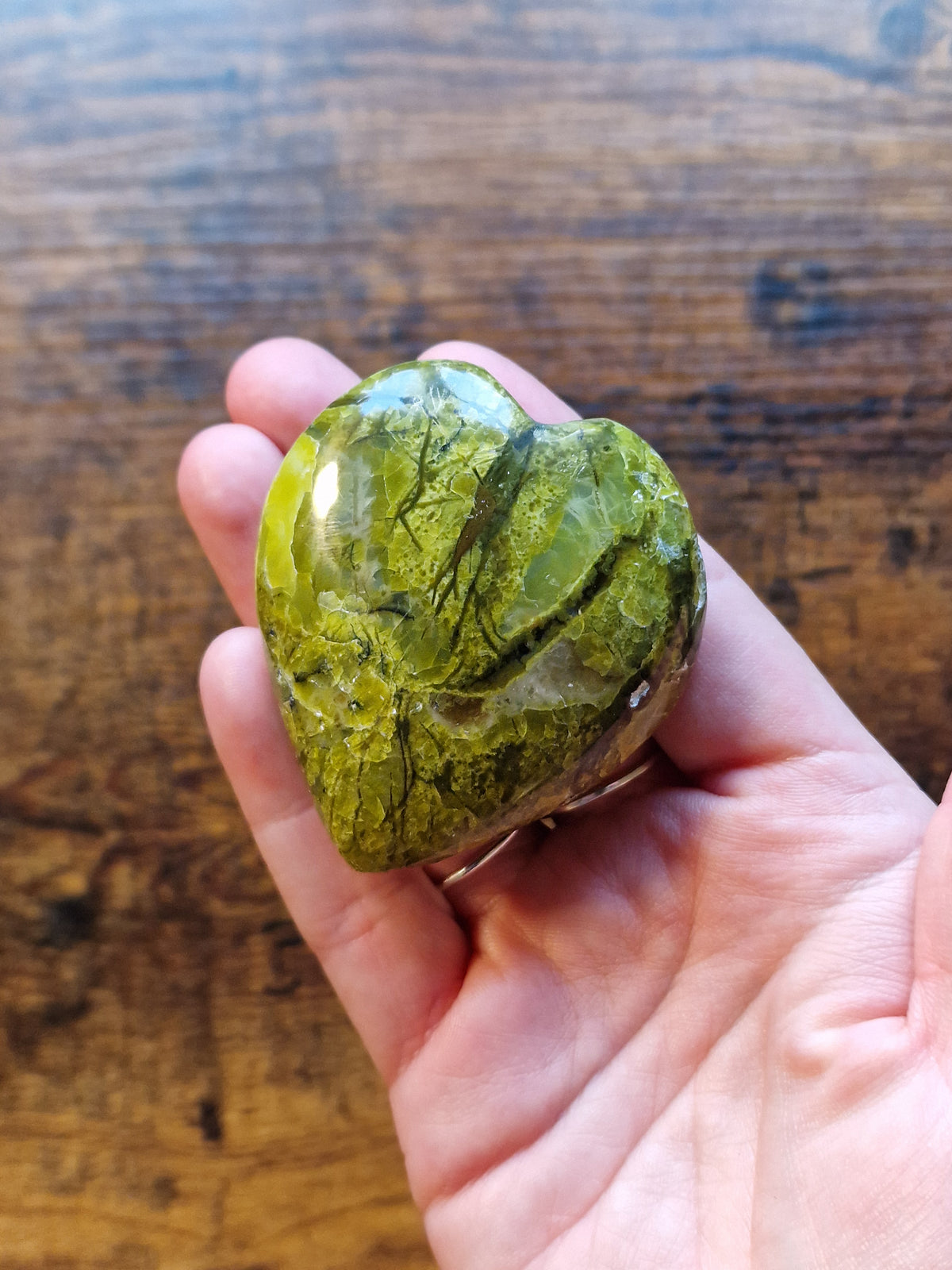 Green Opal Crystal Heart