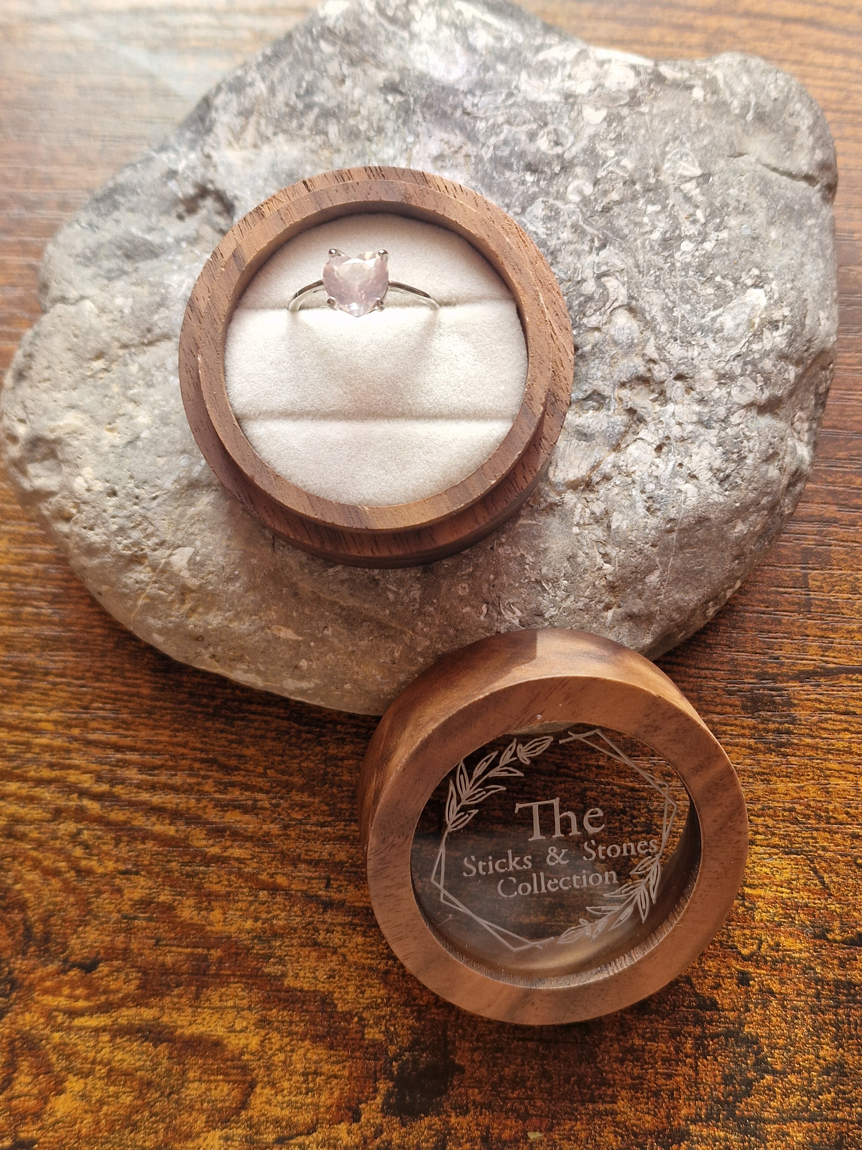 Rose Quartz Heart Ring